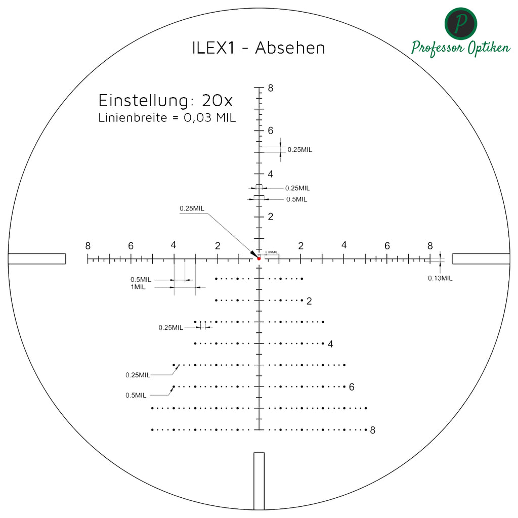 Professor Optiken Müritz - 4-24x56 HD FFP, 34mm Tubus, ILEX 1 Absehen